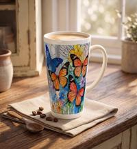 Latte 17oz Ceramic Mug - Coffee or Tea Cup, Extra Tall