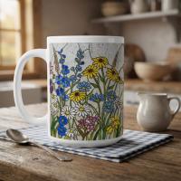 Floral Cups -  Large and Small Ceramic Mugs