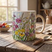 Floral Cups -  Large and Small Ceramic Mugs