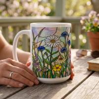 Floral Cups -  Large and Small Ceramic Mugs