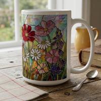 Floral Cups -  Large and Small Ceramic Mugs