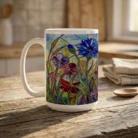 Floral Cups -  Large and Small Ceramic Mugs