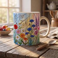Floral Cups -  Large and Small Ceramic Mugs