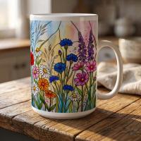 Floral Cups -  Large and Small Ceramic Mugs