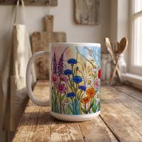 Floral Cups -  Large and Small Ceramic Mugs