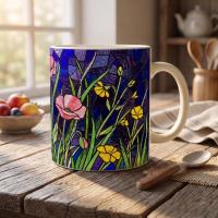 Floral Cups -  Large and Small Ceramic Mugs