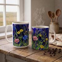 Floral Cups -  Large and Small Ceramic Mugs