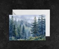 Forest Greeting Cards, Set of 4, Botanical Art, Blank Gift Cards