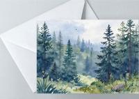 Forest Greeting Cards, Botanical Art, Blank Gift Cards