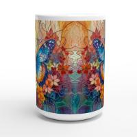 Butterfly Cups Set -  Large and Small Ceramic Mugs