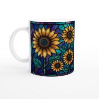 Sunflower Cups Set -  Large and Small Ceramic Mugs