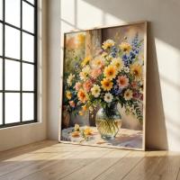 Floral Print - Framed or Unframed - Original Art - Print on Paper