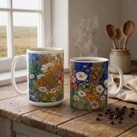 Floral Cups -  Large and Small Ceramic Mugs