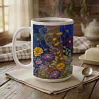 Floral Cups -  Large and Small Ceramic Mugs