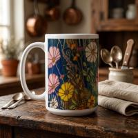 Floral Cups -  Large and Small Ceramic Mugs