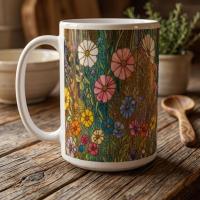 Floral Cups -  Large and Small Ceramic Mugs
