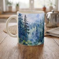Forest Cups Set -  Large and Small Ceramic Mugs