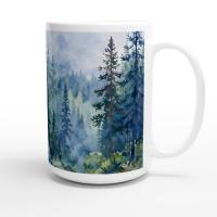Forest Cups Set -  Large and Small Ceramic Mugs
