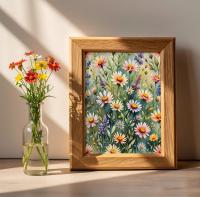 Floral Print - Framed or Unframed - Original Art - Print on Paper