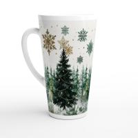 Christmas Mugs, Latte 17oz Ceramic Mug - Coffee or Tea Cup, Extra Tall