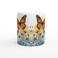 Butterfly Cups Set -  Large and Small Ceramic Mugs