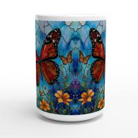 Butterfly Cups Set -  Large and Small Ceramic Mugs