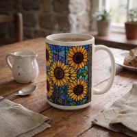 Sunflower Cups Set - Large and Small Mugs