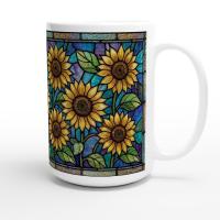 Sunflower Cups Set -  Large and Small Ceramic Mugs