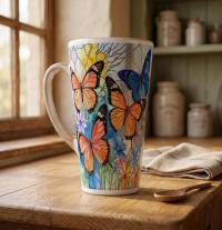 Latte 17oz Ceramic Mug - Coffee or Tea Cup, Extra Tall
