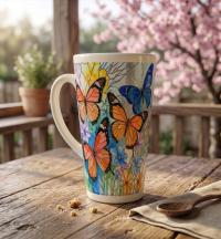 Latte 17oz Ceramic Mug - Coffee or Tea Cup, Extra Tall