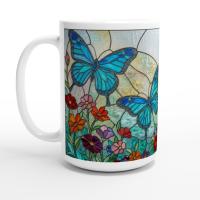 Set of Big Mugs, Butterfly Cup Set, Large 15 oz Matching Cups