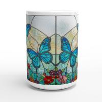 Set of Big Mugs, Butterfly Cup Set, Large 15 oz Matching Cups