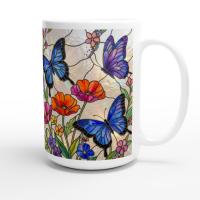 Set of Big Mugs, Butterfly Cup Set, Large 15 oz Matching Cups