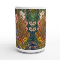 Set of Big Mugs, Floral Cup Set, Large 15 oz Matching Cups