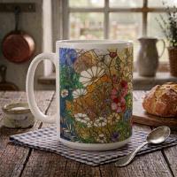 Floral Cups -  Large and Small Ceramic Mugs