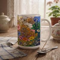 Floral Cups -  Large and Small Ceramic Mugs