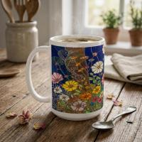 Floral Cups -  Large and Small Ceramic Mugs