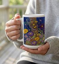 Floral Cups -  Large and Small Ceramic Mugs