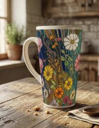 Latte 17oz Ceramic Mug - Coffee or Tea Cup, Extra Tall