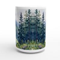 Forest Cups Set -  Large and Small Ceramic Mugs