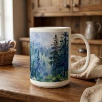 Forest Cups Set -  Large and Small Ceramic Mugs