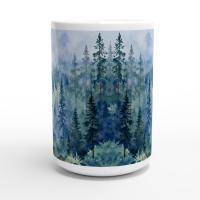 Forest Cups Set -  Large and Small Ceramic Mugs