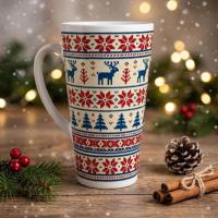 Christmas Mugs, Latte 17oz Ceramic Mug - Coffee or Tea Cup, Extra Tall