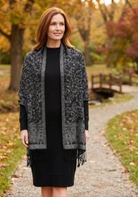 Thick & Soft Pashmina Shawl and Scarf for Women, Jacquard Brocade, Blanket Shawl
