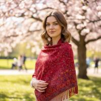 Thick & Soft Pashmina Shawl and Scarf for Women, Jacquard Brocade, Blanket Shawl