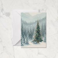 Holiday Greeting Cards, 3 Pack, Christmas Trees, Bulk Set of Gift Cards