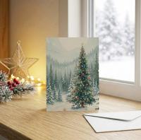 Holiday Greeting Cards, 3 Pack, Christmas Trees, Bulk Set of Gift Cards