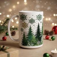 Christmas Mugs Set, Holiday Cup Set - Large and Small Cups