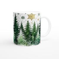 Holiday Cups - Large and Small Mugs Set - Christmas Trees