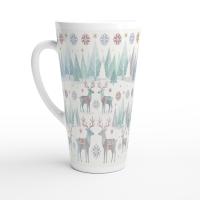 Set of 3 Cups, Christmas Mugs, Reindeer, Large 17oz Latte Mugs